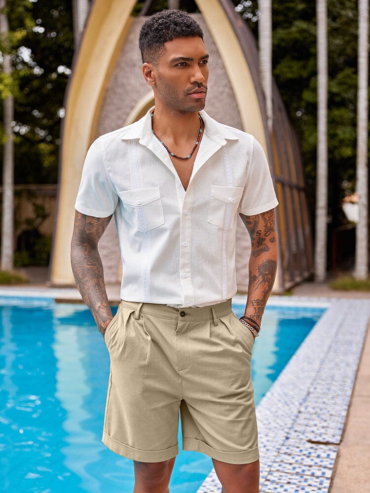 Klassisch Uni Leinen Shorts