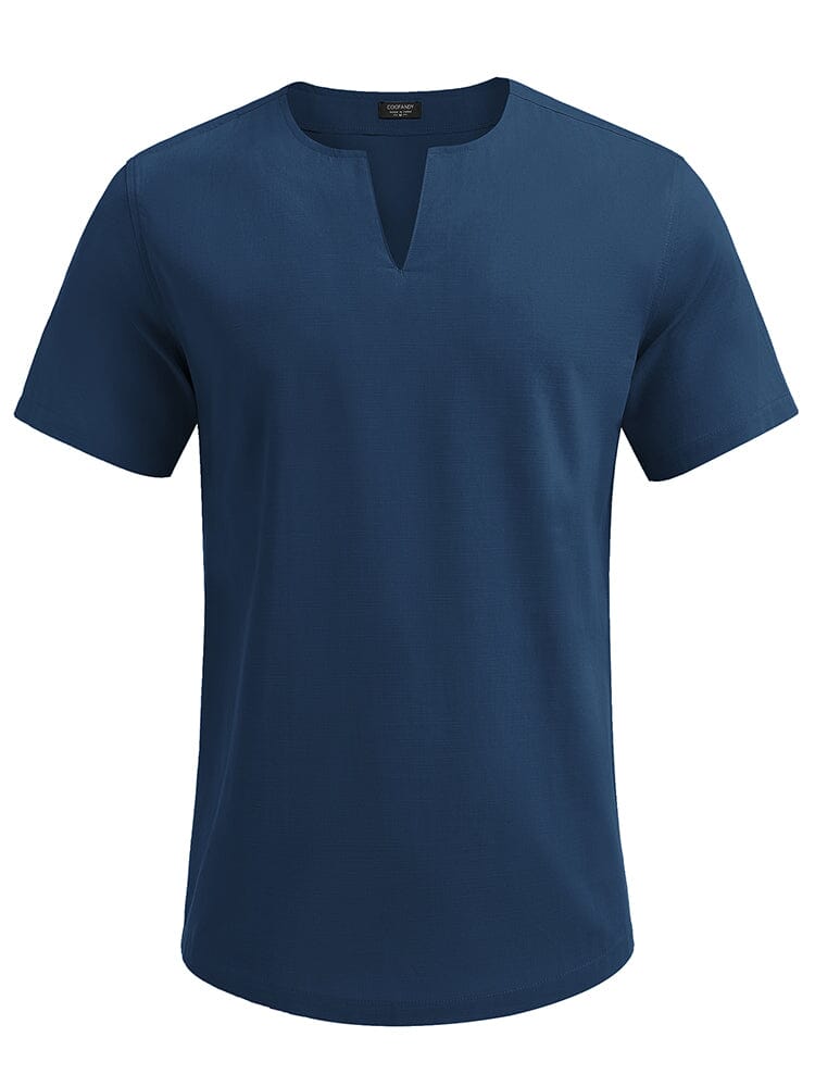 Casual Leinen Stil Henley Hemd
