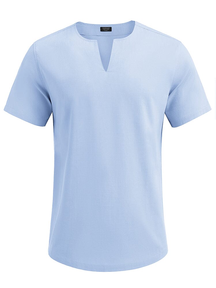 Casual Leinen Stil Henley Hemd