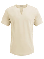 Casual Leinen Stil Henley Hemd