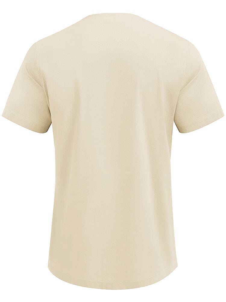 Casual Leinen Stil Henley Hemd