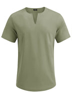 Casual Leinen Stil Henley Hemd