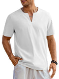 Casual Leinen Stil Henley Hemd