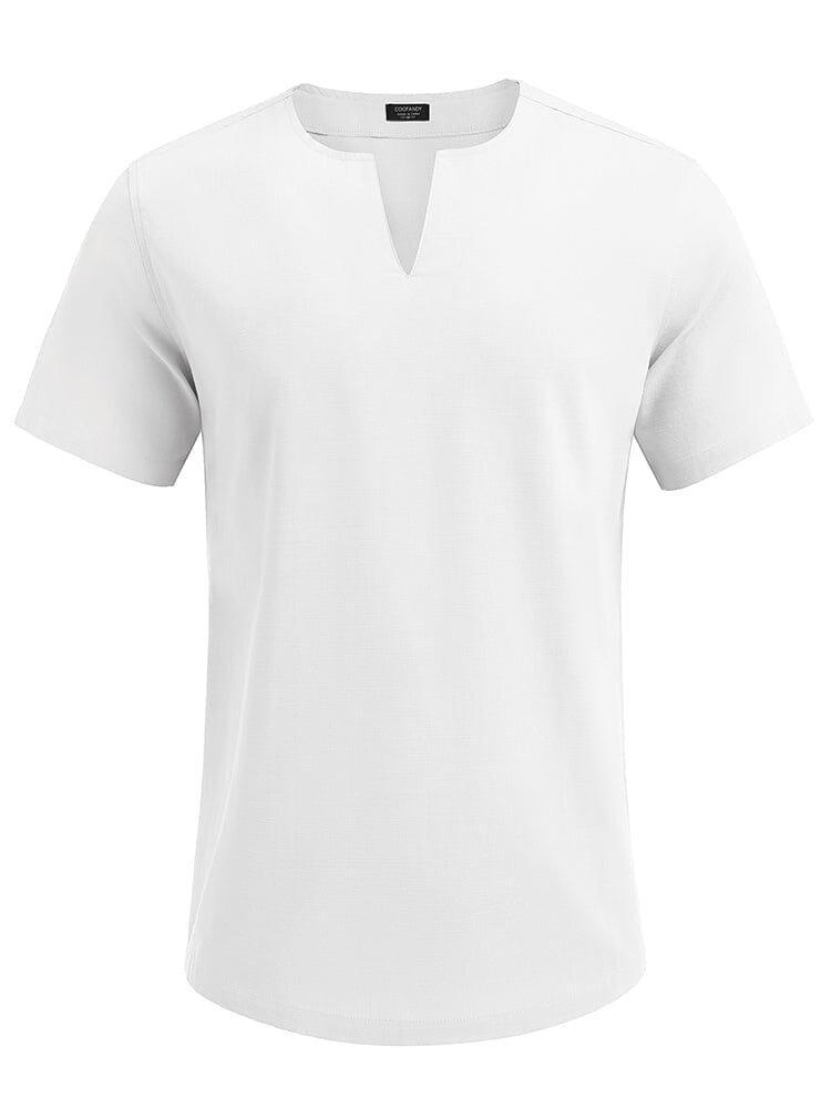 Casual Leinen Stil Henley Hemd