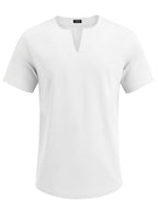 Casual Leinen Stil Henley Hemd