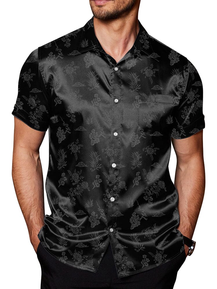 Silk Satin Jacquard Hemd