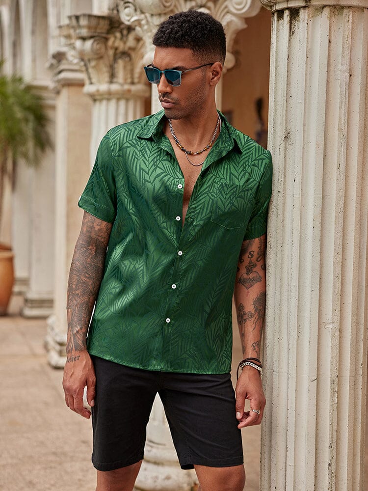 Silk Satin Jacquard Hemd