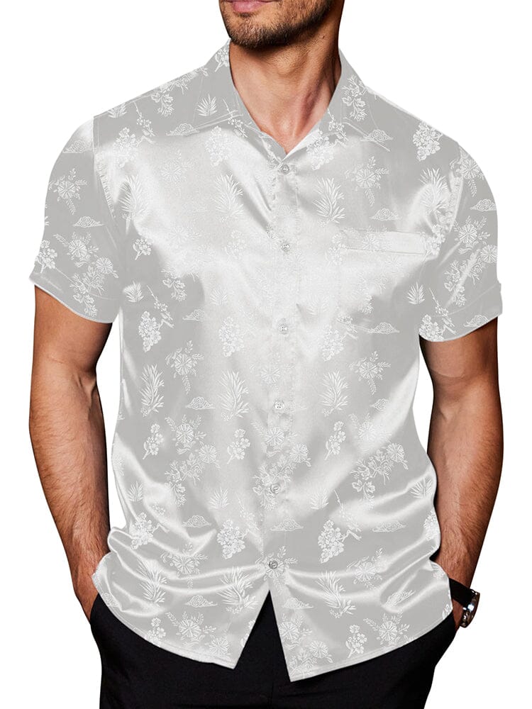 Silk Satin Jacquard Hemd