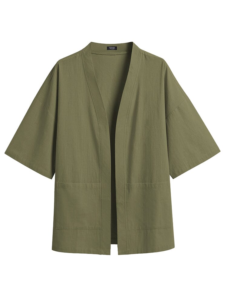 Baumwolle Leinen Kimono Hemd