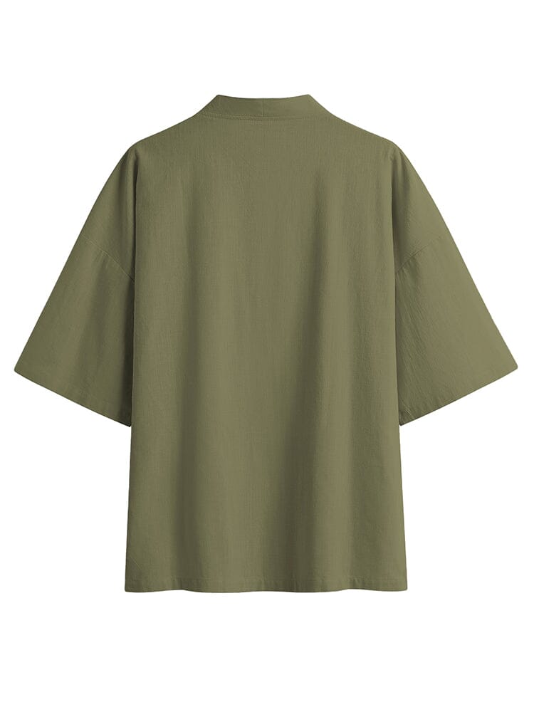 Baumwolle Leinen Kimono Hemd