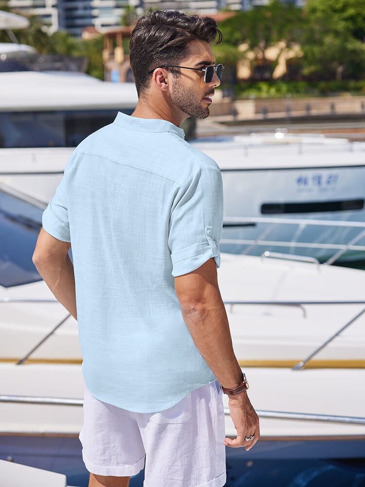 Soft Leinen Blend Henley Hemd