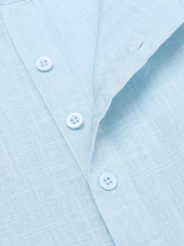 Soft Leinen Blend Henley Hemd