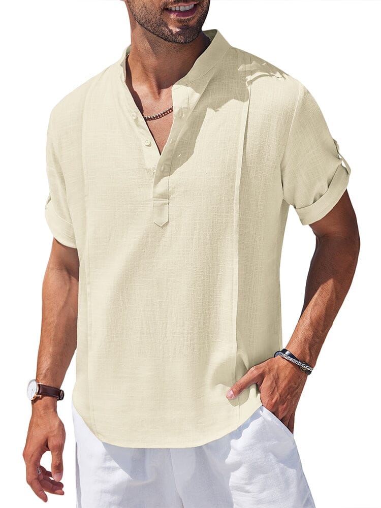Soft Leinen Blend Henley Hemd
