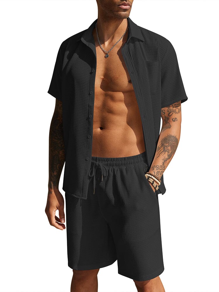 Casual Waffle Hemd Holiday Set