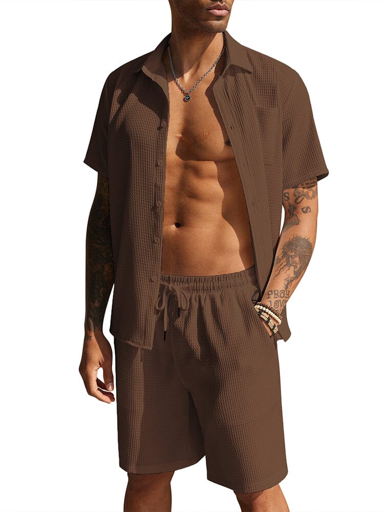 Casual Waffle Hemd Holiday Set