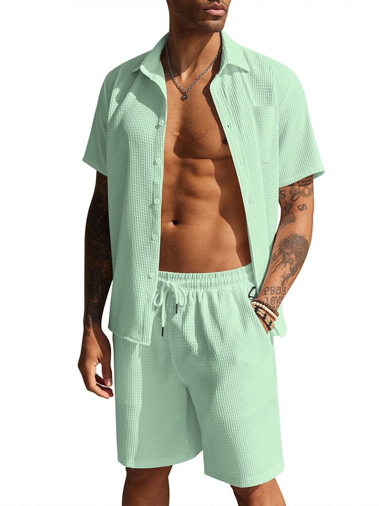 Casual Waffle Hemd Holiday Set