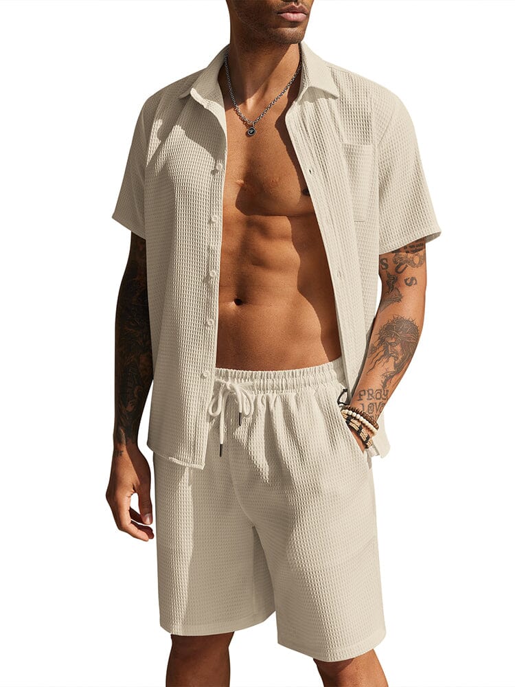 Casual Waffle Hemd Holiday Set