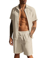 Casual Waffle Hemd Holiday Set