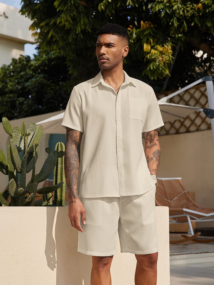 Casual Waffle Hemd Holiday Set