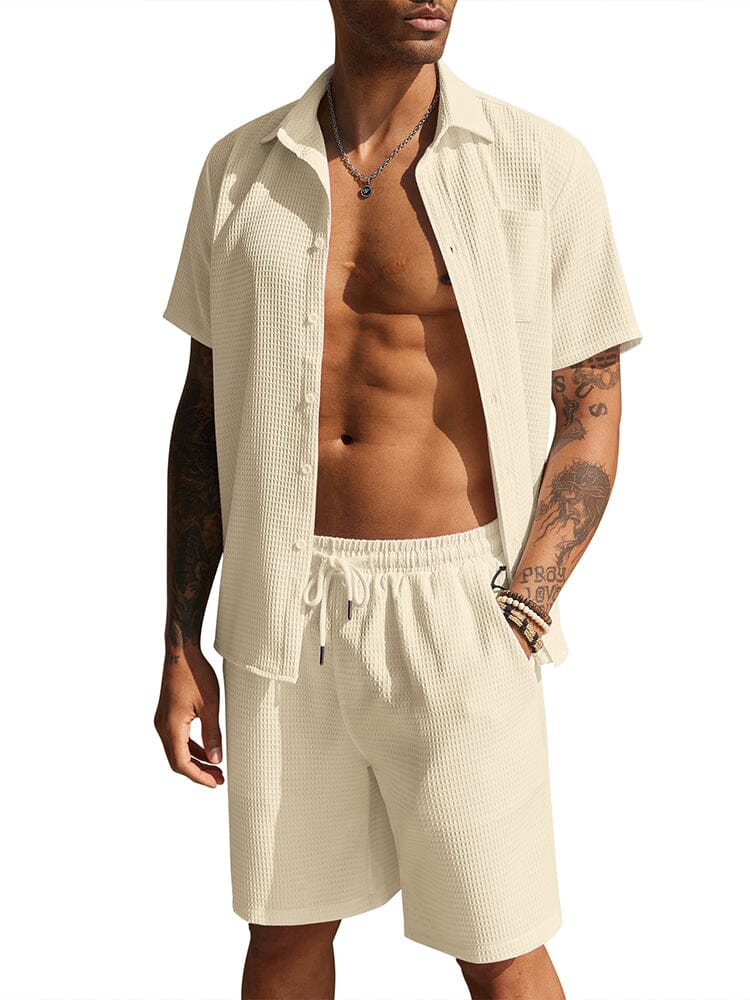 Casual Waffle Hemd Holiday Set