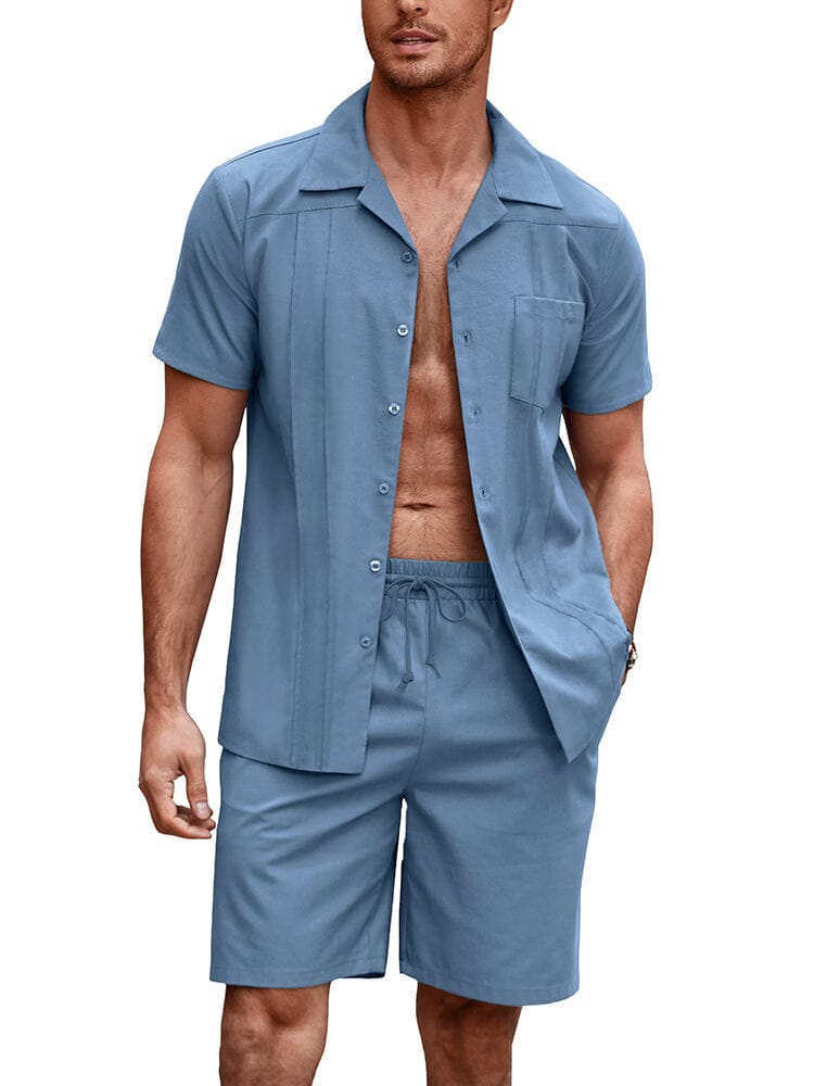 Soft Leinen Blend Hemd Set