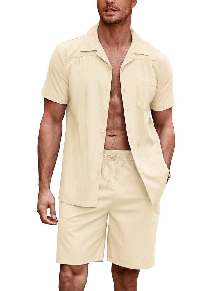 Soft Leinen Blend Hemd Set