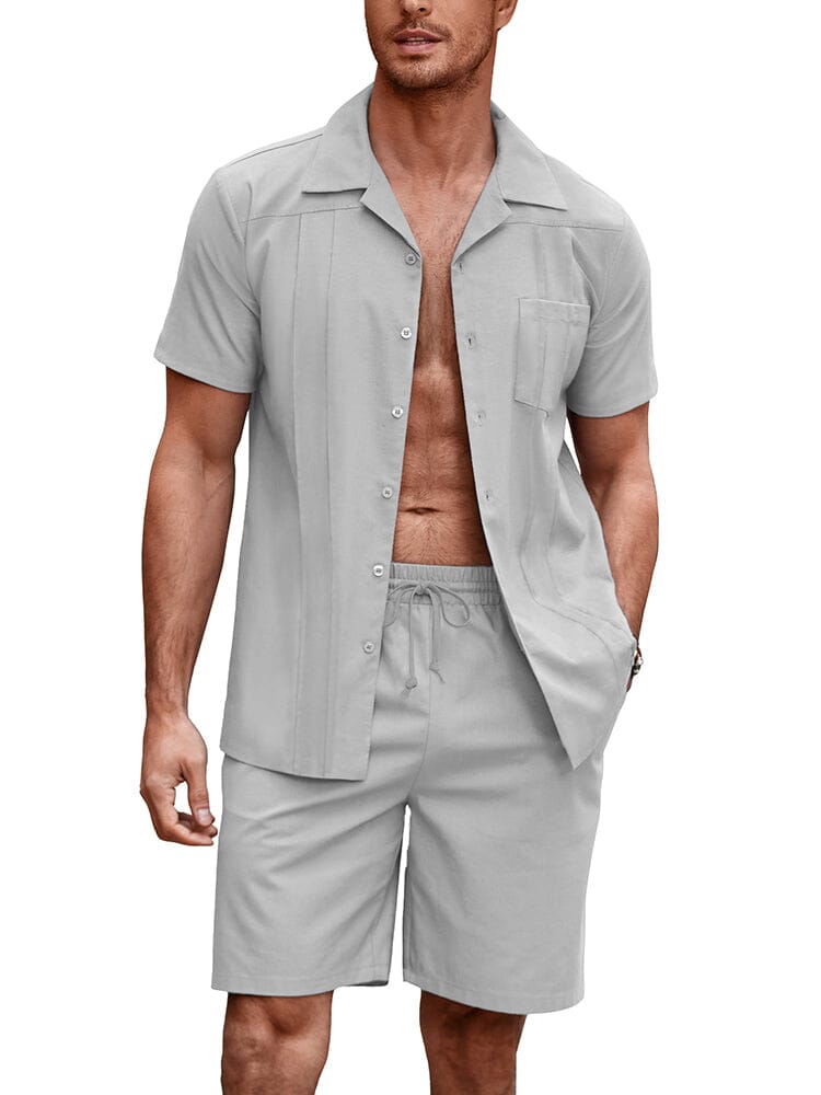 Soft Leinen Blend Hemd Set