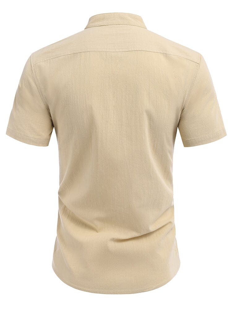 Casual Uni Baumwolle Henley Hemd