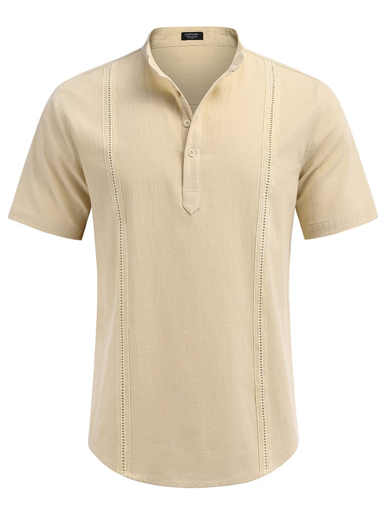 Casual Uni Baumwolle Henley Hemd