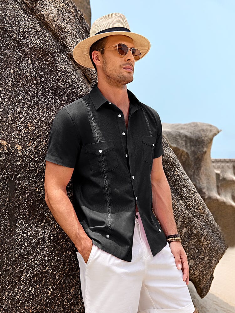 Casual Leinen Cuban Hemden