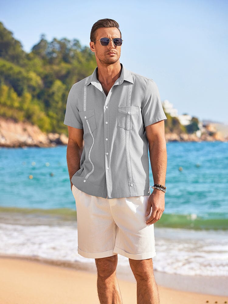 Casual Leinen Cuban Hemden