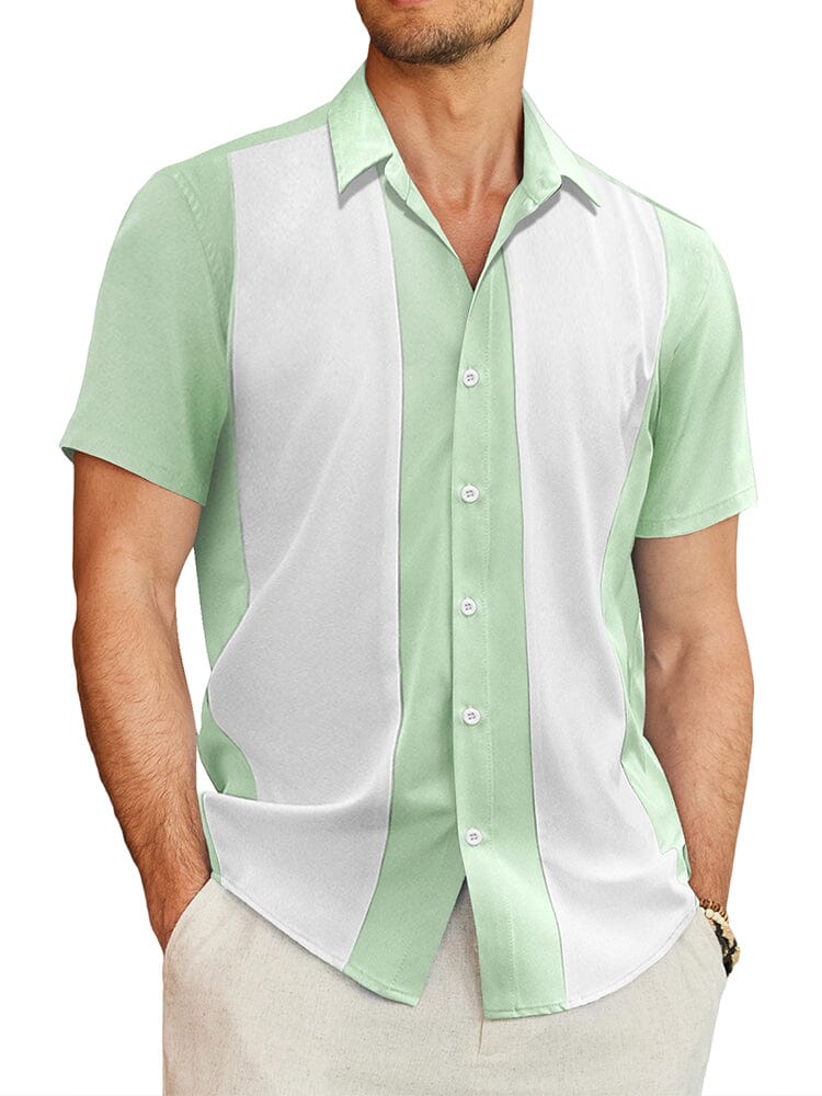 Contrast Stripe Bowling Hemd