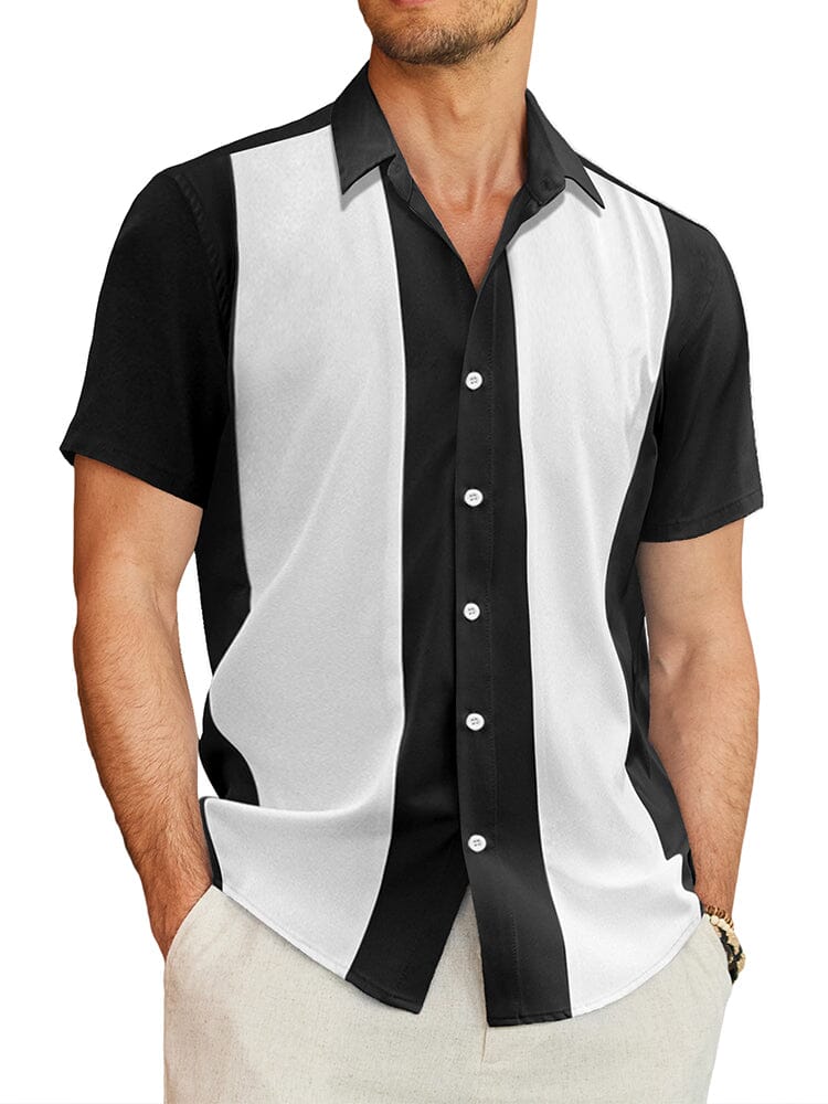 Contrast Stripe Bowling Hemd