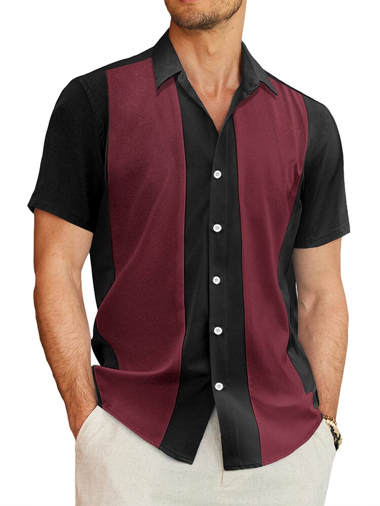 Contrast Stripe Bowling Hemd