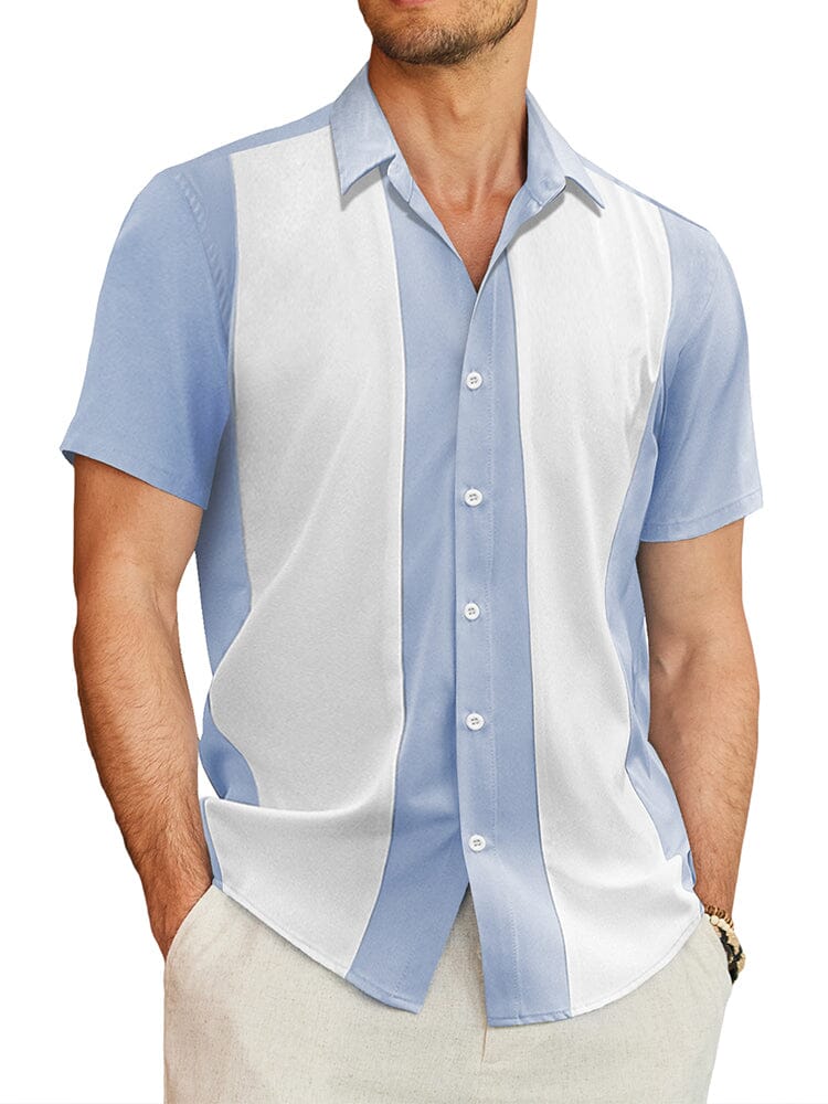 Contrast Stripe Bowling Hemd