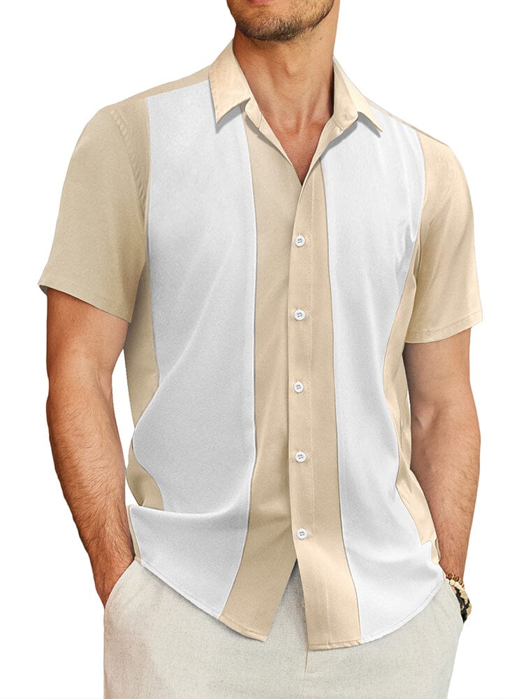 Contrast Stripe Bowling Hemd