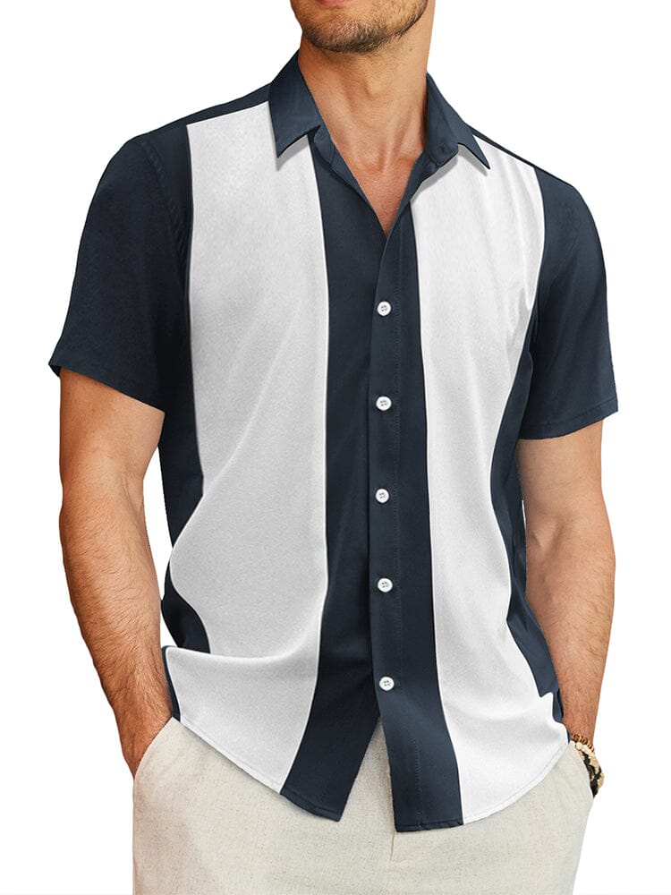 Contrast Stripe Bowling Hemd