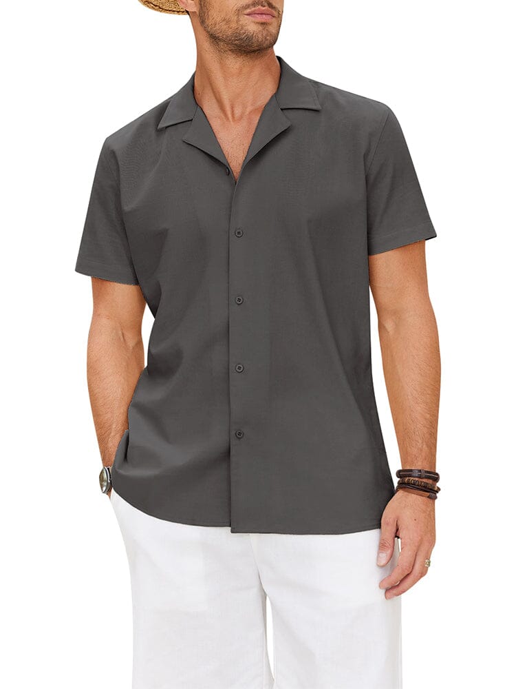 Cozy Leinen Blend Lapel Hemd