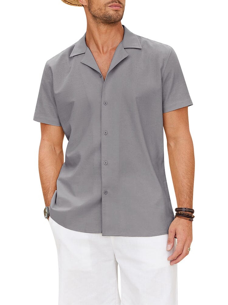 Cozy Leinen Blend Lapel Hemd