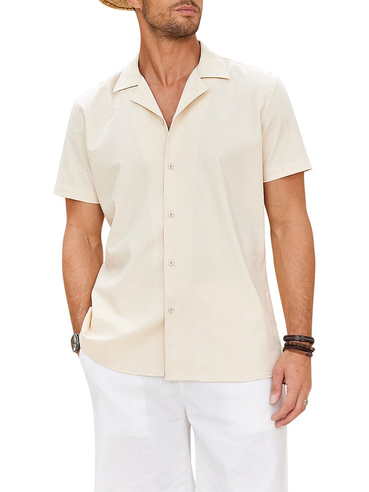 Cozy Leinen Blend Lapel Hemd