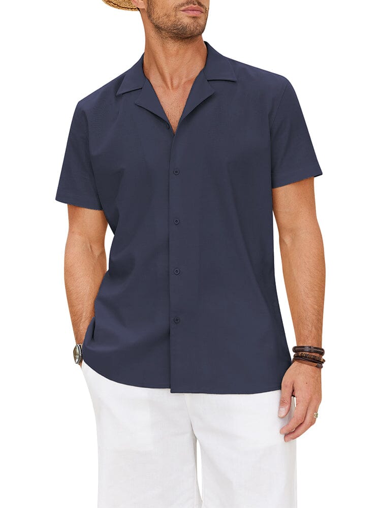 Cozy Leinen Blend Lapel Hemd