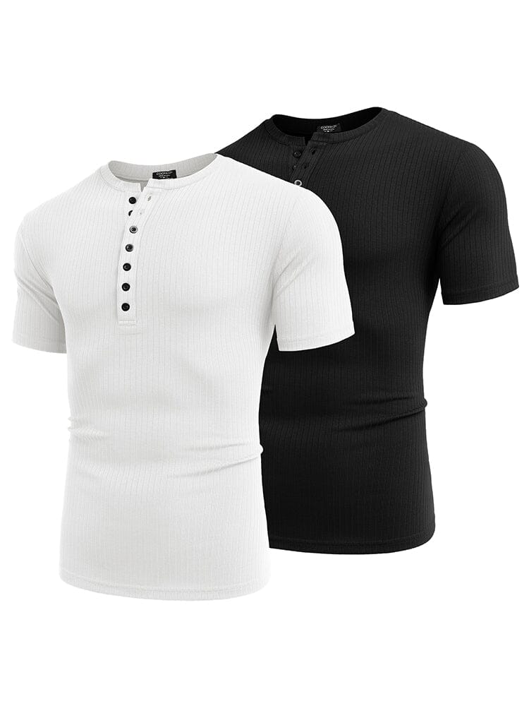 Casual 2-Pack Stretch Ribbed Hemden