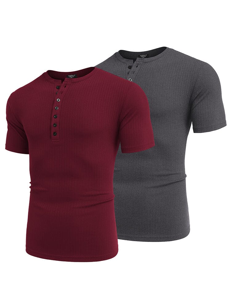 Casual 2-Pack Stretch Ribbed Hemden