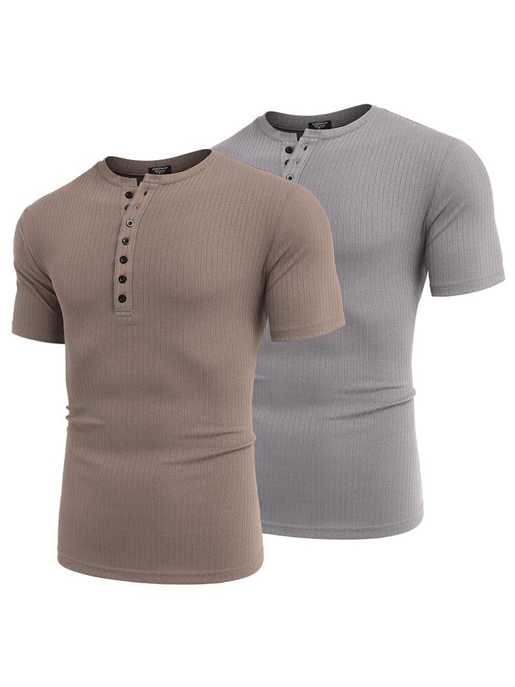 Casual 2-Pack Stretch Ribbed Hemden