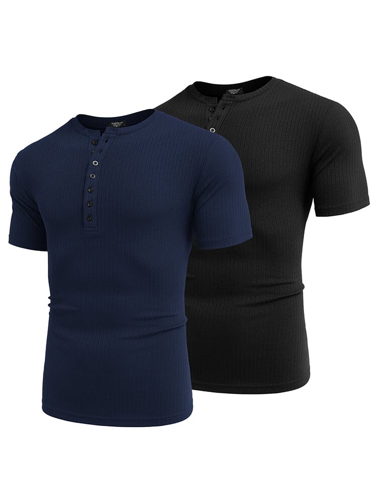 Casual 2-Pack Stretch Ribbed Hemden