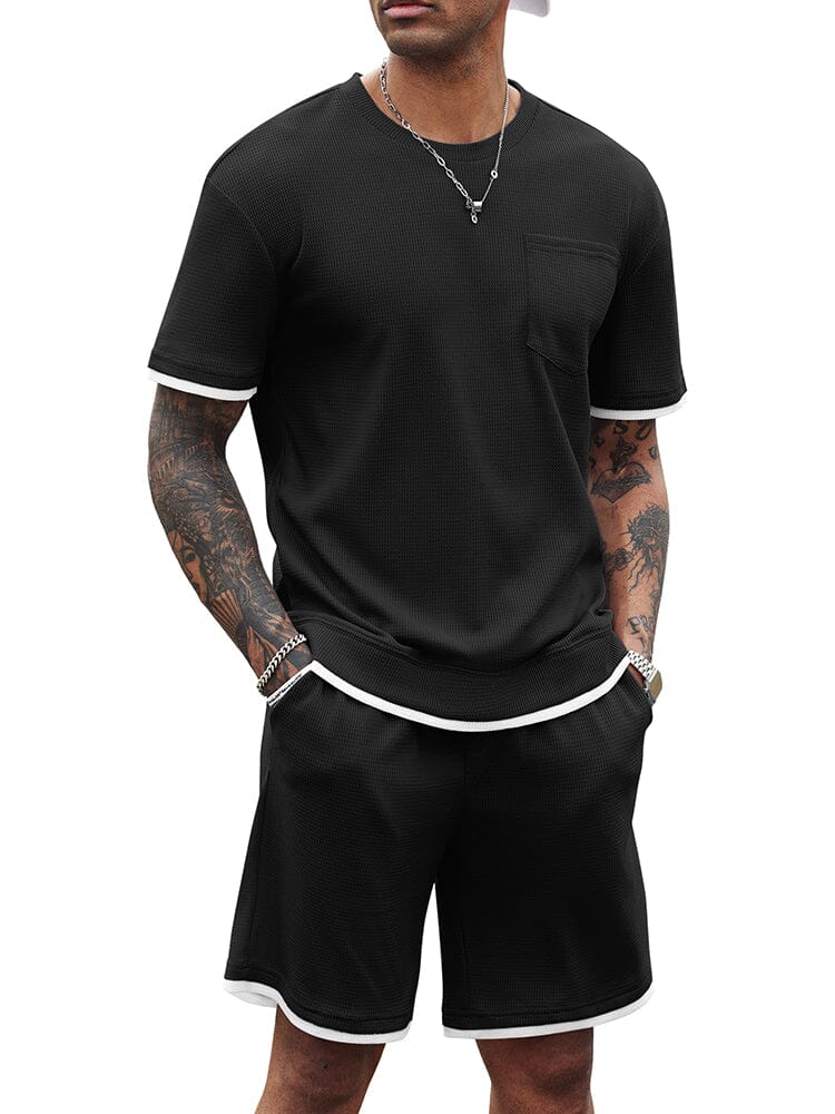 Athletisch Gym Kurz Ärmel Sport Set