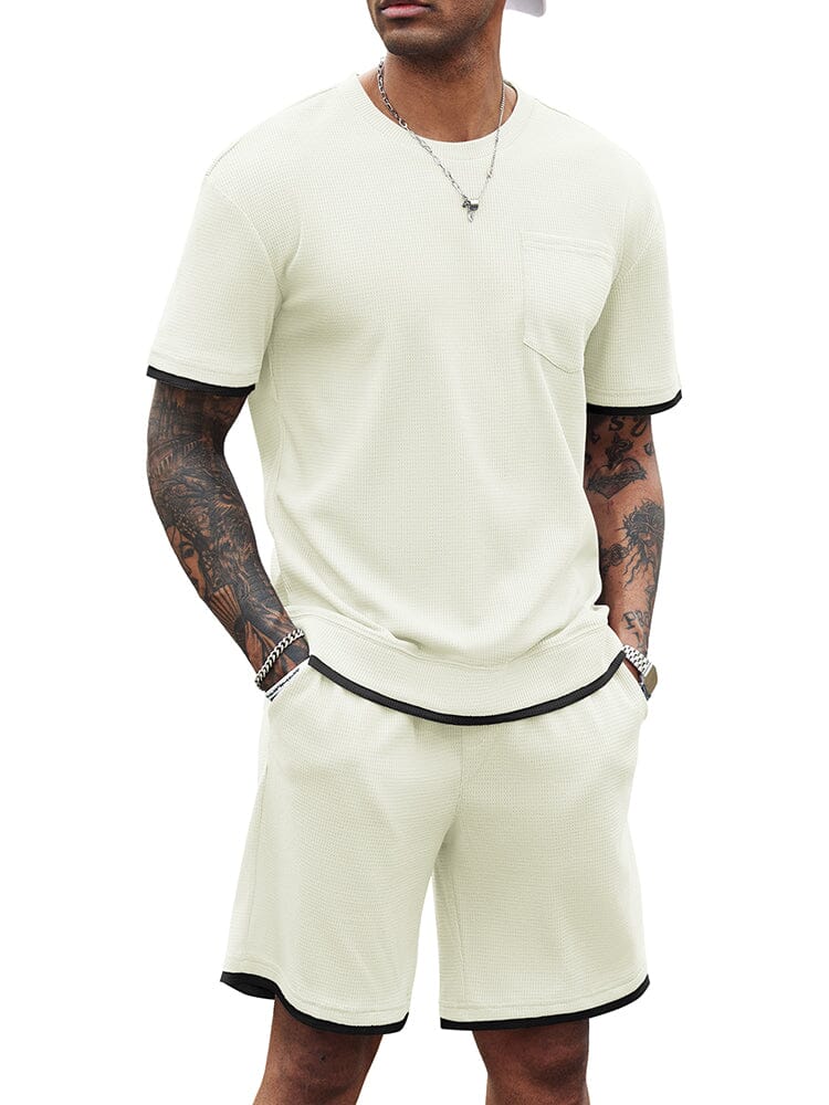 Athletisch Gym Kurz Ärmel Sport Set