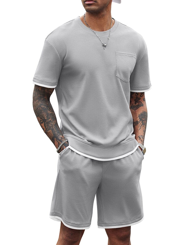 Athletisch Gym Kurz Ärmel Sport Set