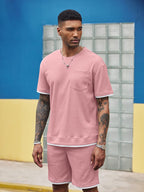 Athletisch Gym Kurz Ärmel Sport Set
