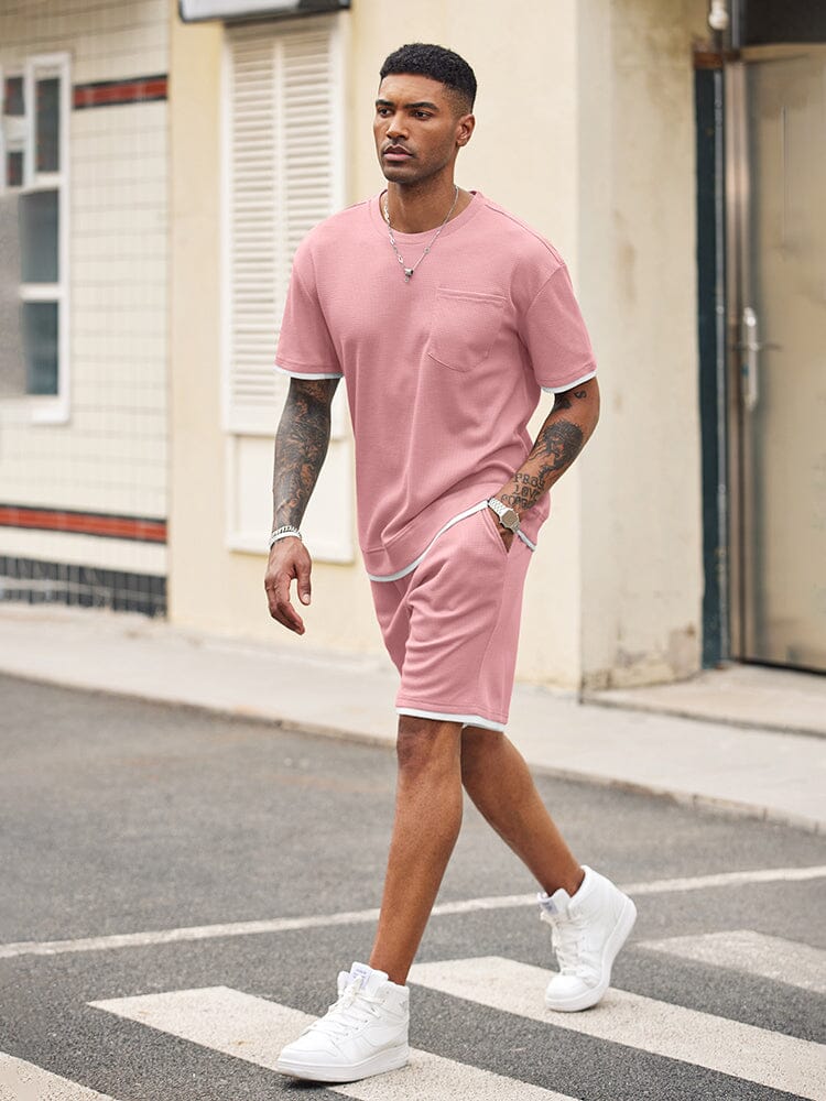 Athletisch Gym Kurz Ärmel Sport Set